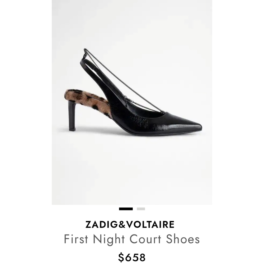 NEW $658 Zadig & Voltaire Shearling Fur Lined First Night Vintage Patent Heels